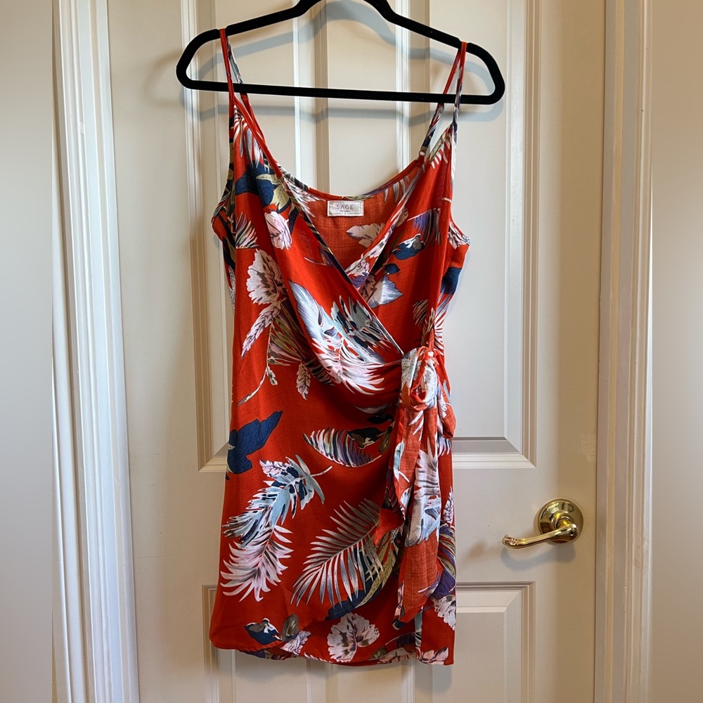 Sage the Label Tropical/Floral Wrap Dress